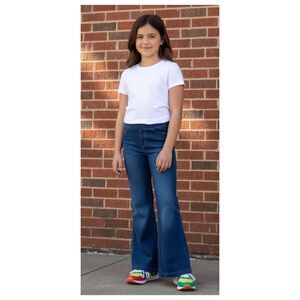 H&M Flared Blue Cotton-Blend Jeggings | Size 8-9Y